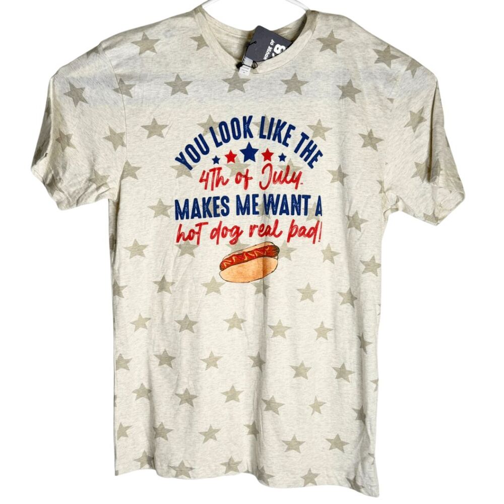 Code Five Womens You Look Like The 4th Of July Makes Me Want A Hot Dog Large NWT